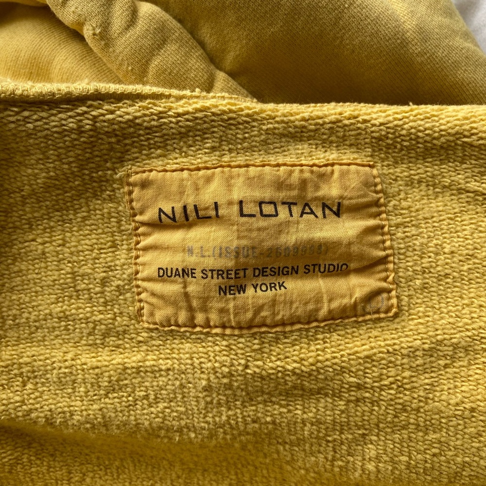 Nili Lotan Mustard Yellow Oversized Cotton Hoodie